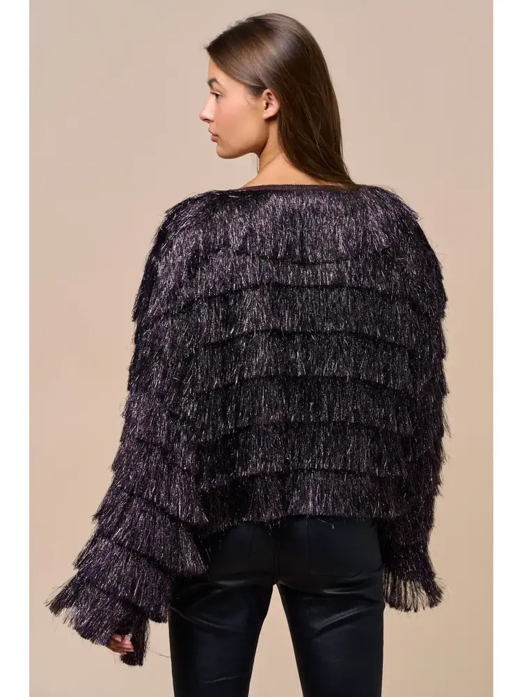 Fringe Layered Jacket Bronze Shimmer