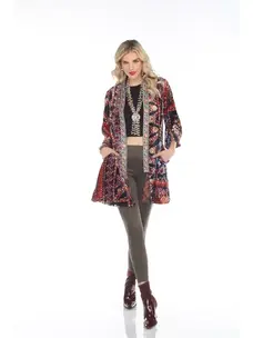 Bohemian Reversible Jacket with Ethnic Print Lining Multicolor