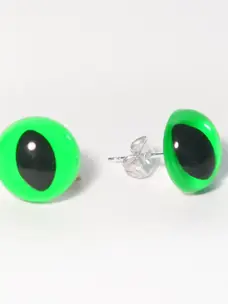 Eye Earrings Neon Green