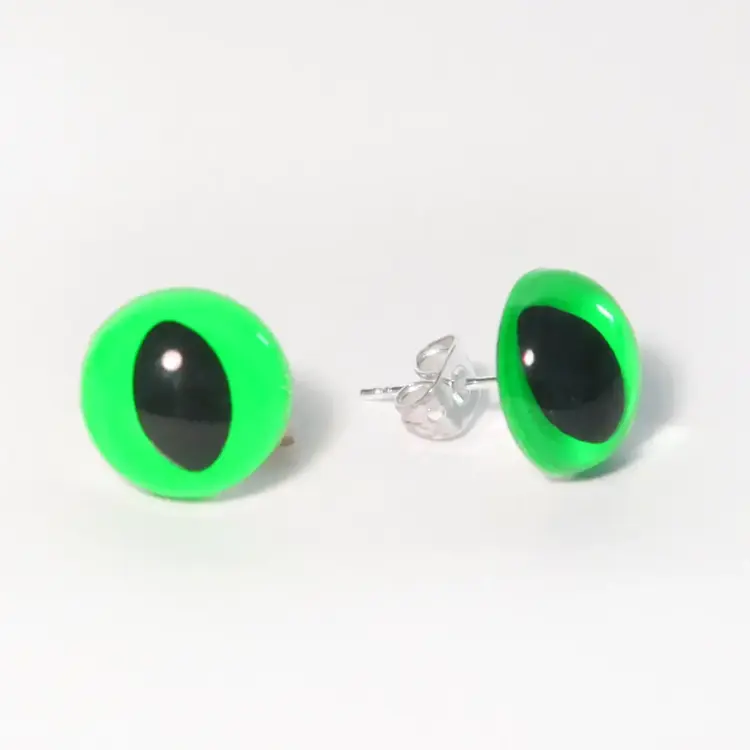 Eye Earrings Neon Green