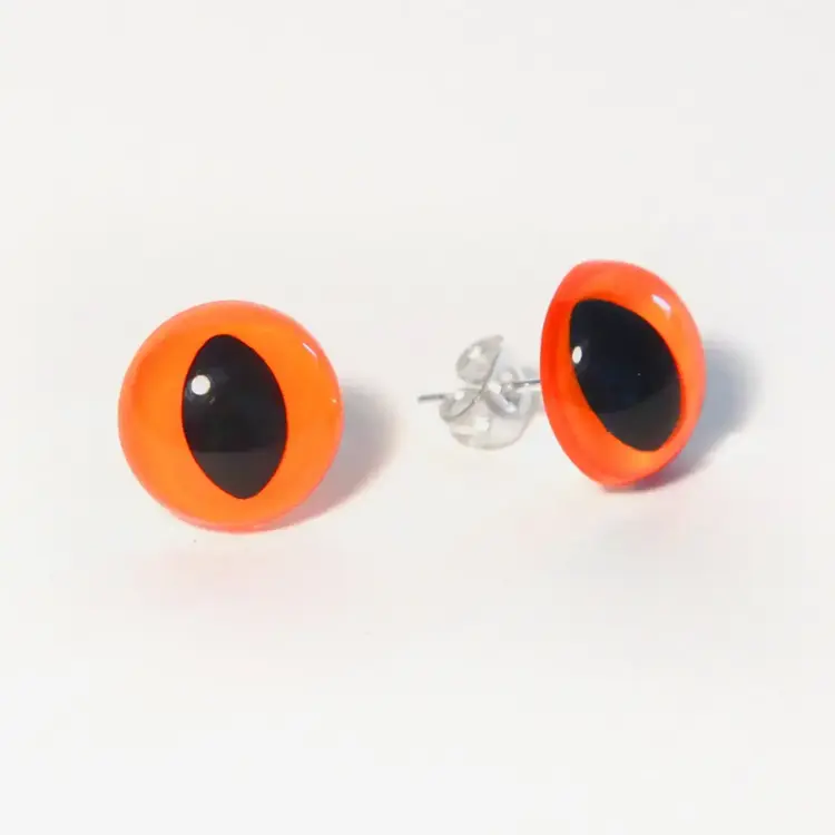 Eye Earrings Neon Orange