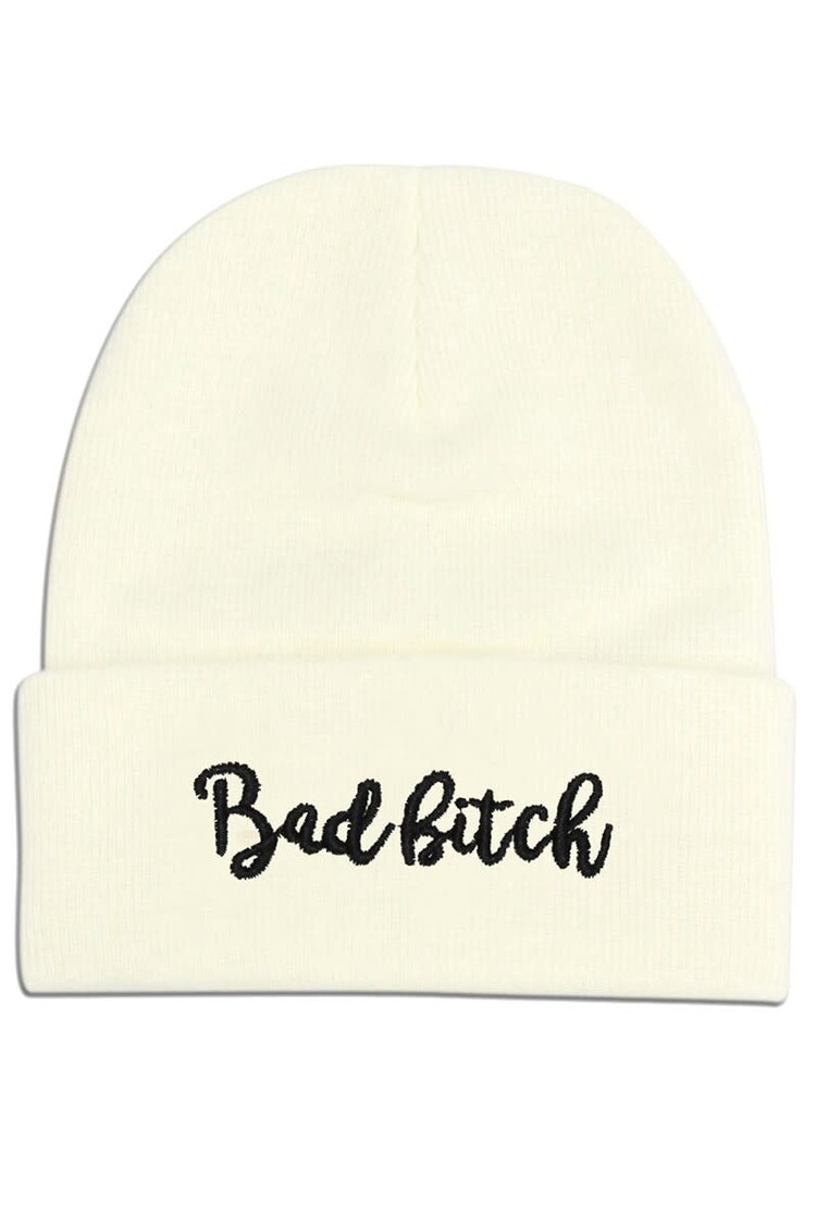 Bad Bitch Beanie White