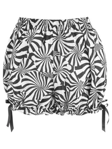 Black & White Crepe Swirl Print Bloomers Regular