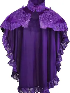 Dark Purple Velvet & Lace Capelet