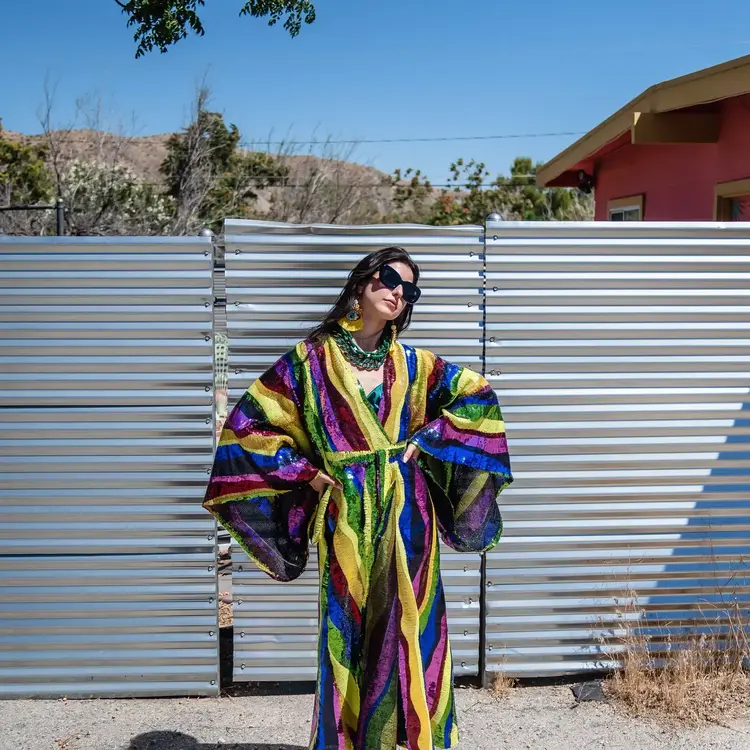 Rainbow Road Sequin Kimono