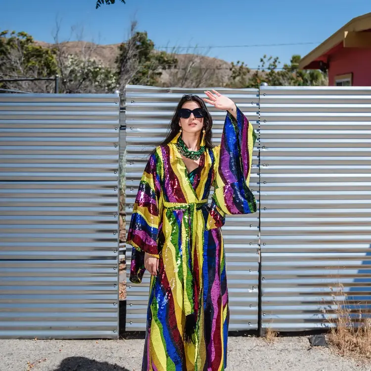 Rainbow Road Sequin Kimono