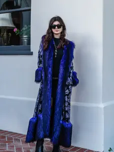 Penny Deluxe Nymeria Plum Faux Fur Coat