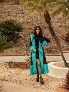 Penny Deluxe Toxique Embroidered Faux Fur Jacket