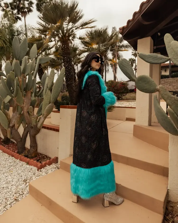 Penny Deluxe Toxique Embroidered Faux Fur Jacket