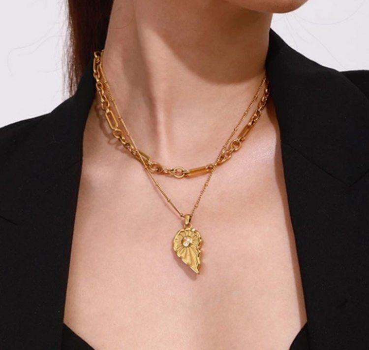 One Heart, One Sky, Light Over Dark Two Heart BFF Necklace