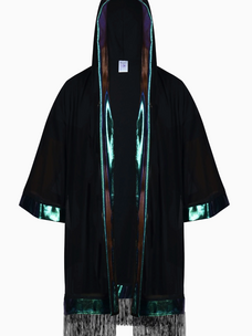 Cosmic Drifter Mesh Kimono Black/Oil Slick