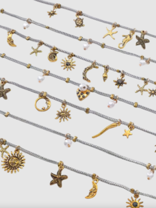 Steel 6 Layer Sea and Sun Charm Necklace