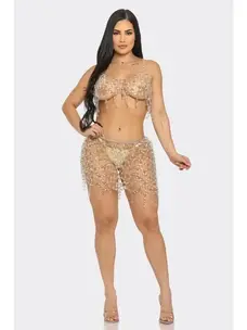 Crystal Top & Skirt Set