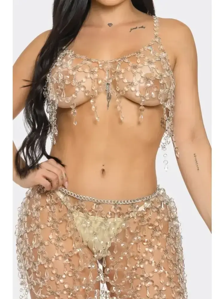 Crystal Top & Skirt Set