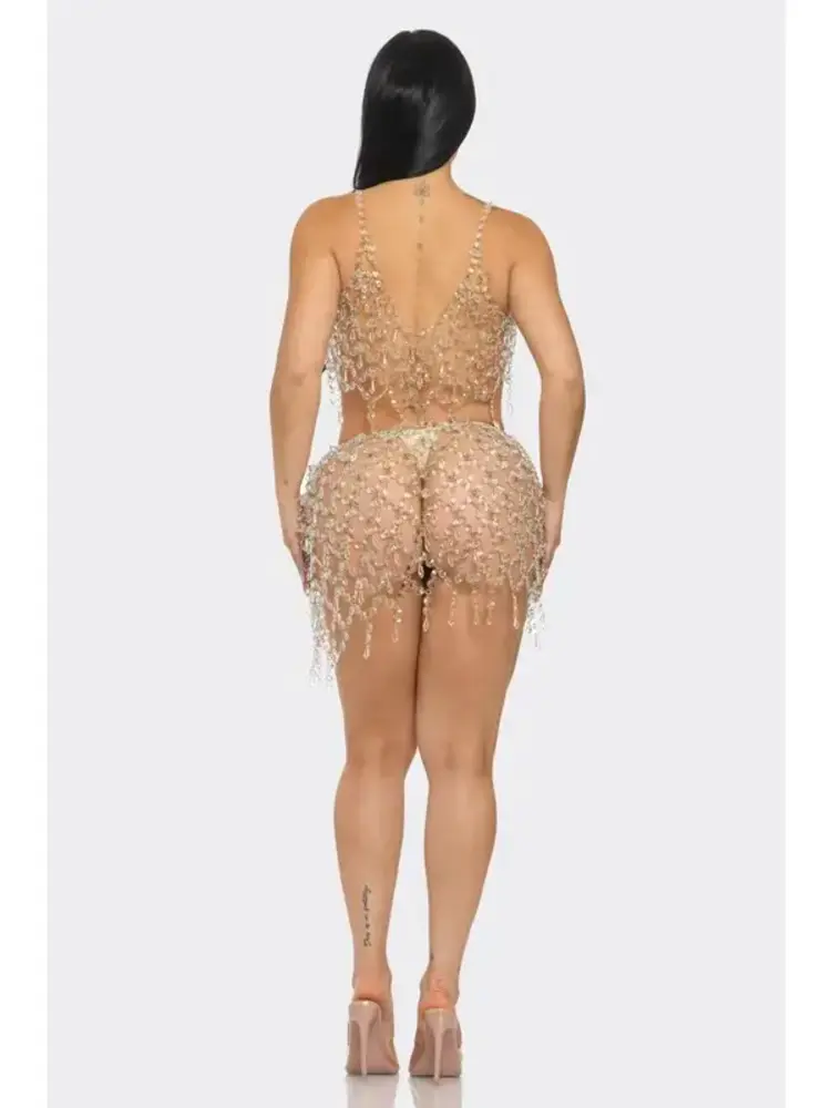 Crystal Top & Skirt Set