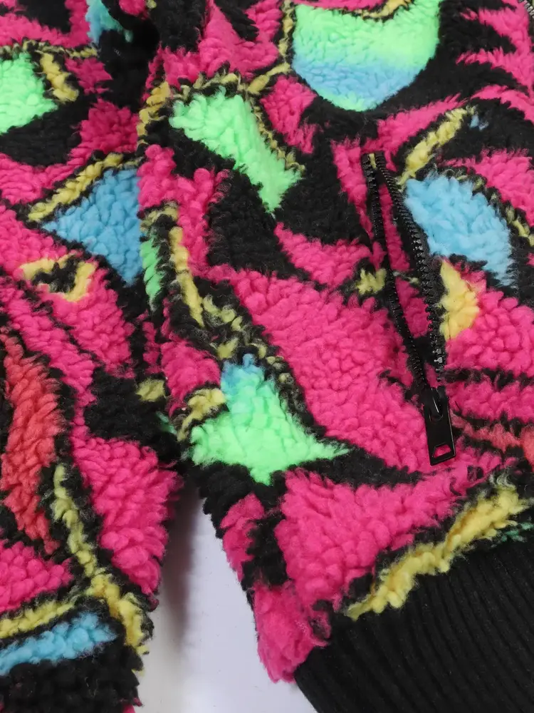 Running Man Sherpa Jacket Multicolor