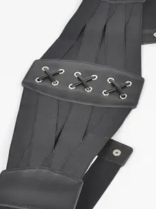 Faux Leather Waist Cincher Black
