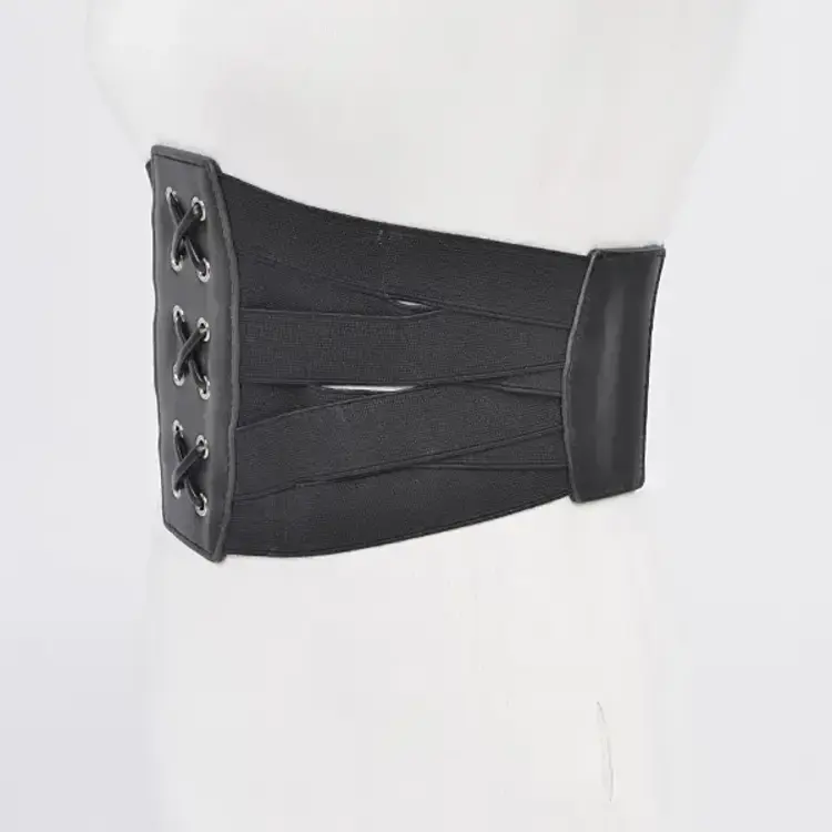 Faux Leather Waist Cincher Black