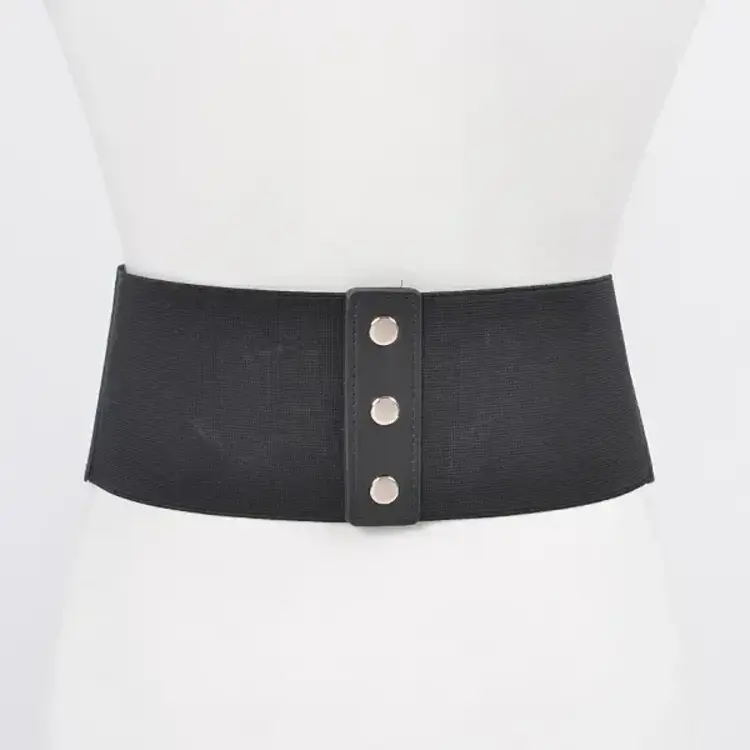 Faux Leather Waist Cincher Black