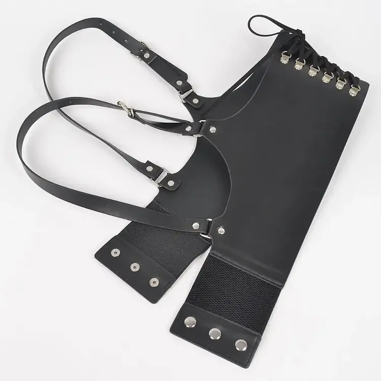 Vegan Leather Corset Harness Belt Black