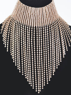 Rhinestone Necklace Silver