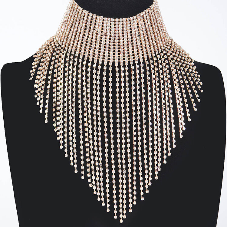 Rhinestone Necklace Silver