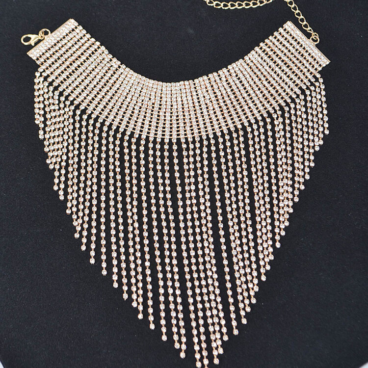 Rhinestone Necklace Silver