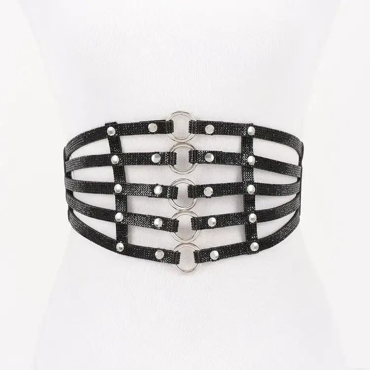 Strappy Rhinestone O-Ring Belt