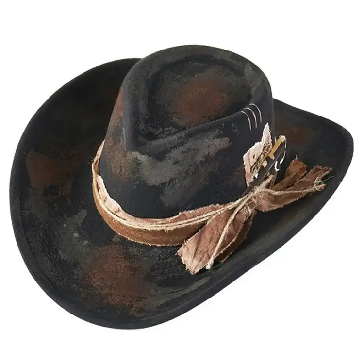 Vintage Versatile Shapeable Cowgirl Hat Black & Brown