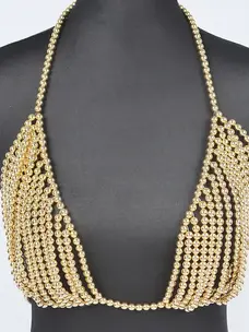 Beaded Bralette Gold