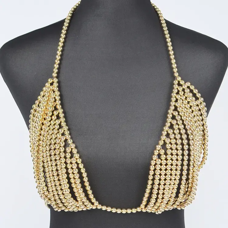 Beaded Bralette Gold