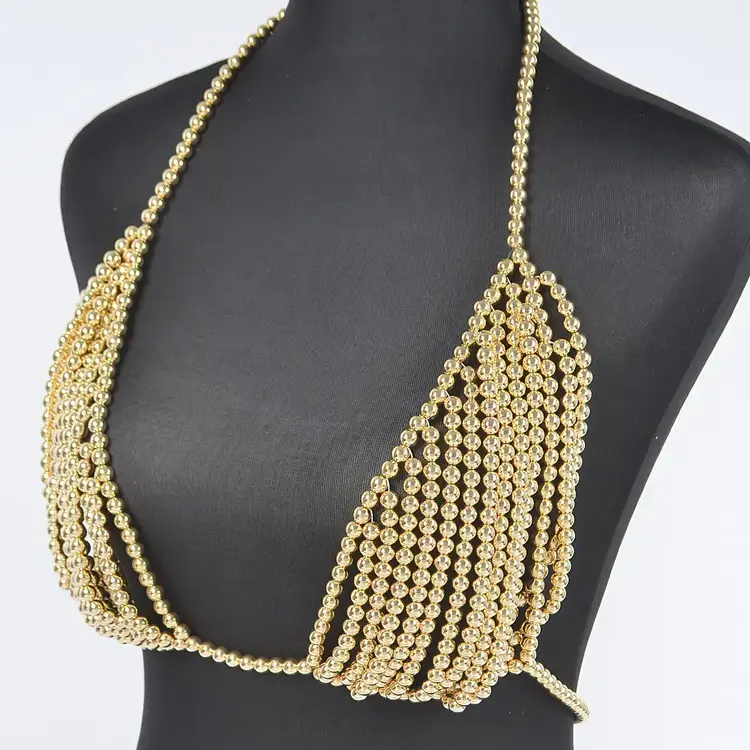 Beaded Bralette Gold