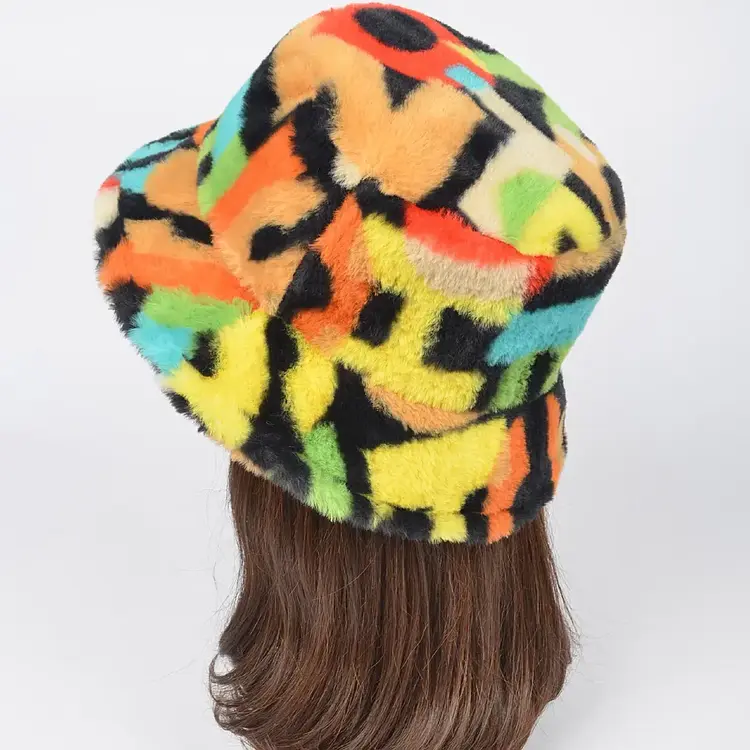 Multi Color Fur Bucket Hat