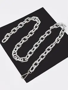 Oversized Chain Belt Silver