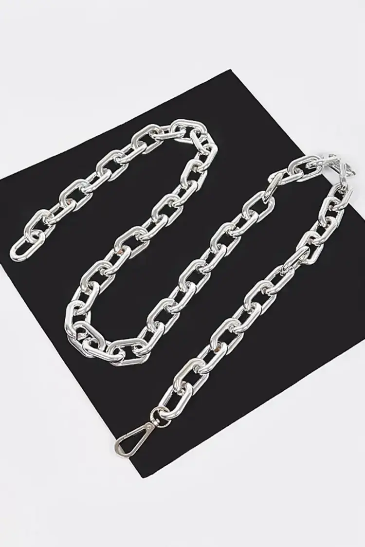 Oversized Chain Belt Silver