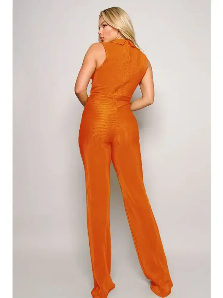 Boogie Nights Flared Jumpsuit Tangerine