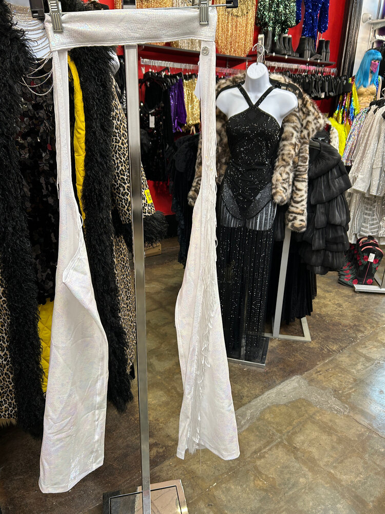 Holographic Chaps 34" Lunar Aurora w/ White Fringe