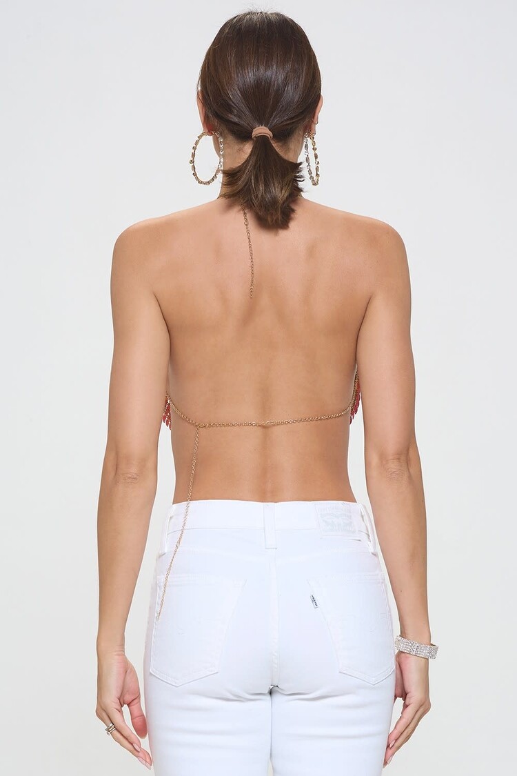 Leaf Halter Top Fuchsia OS