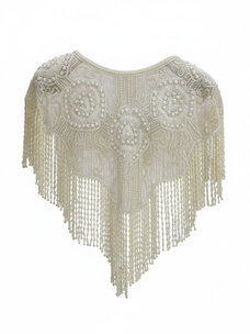 Beaded Pearl Shawl Cream OS