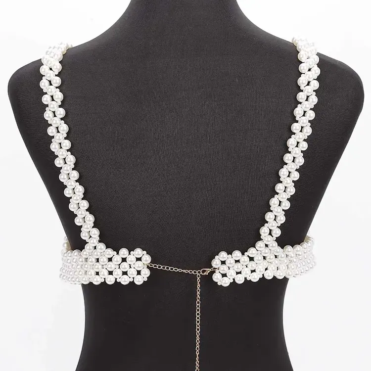 Faux Pearl Bra Top OS