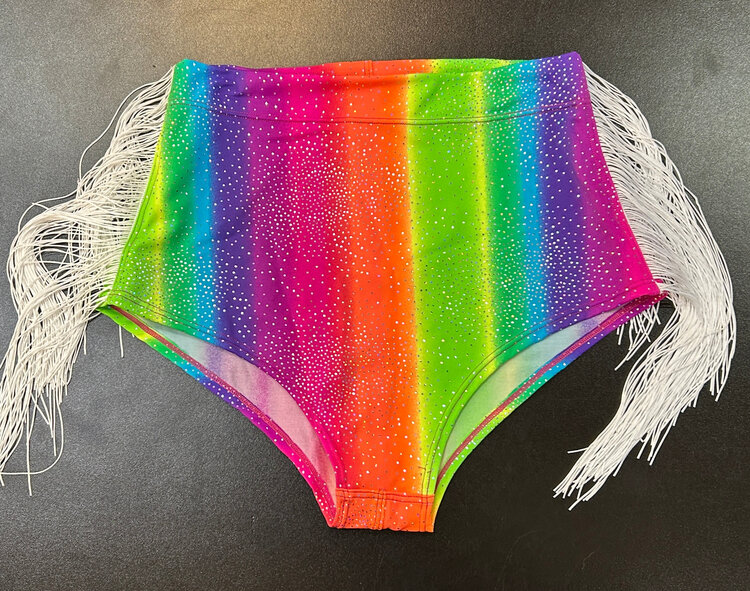 Holographic Fringe Hot Pants Prism Power