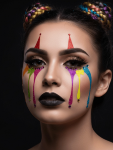 Clowning Around Glitter Face Sticker