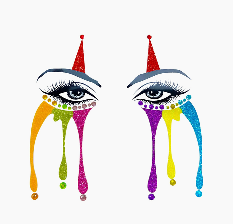 Clowning Around Glitter Face Sticker