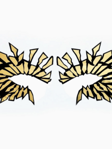Golden Sunburst Holographic Face Sticker