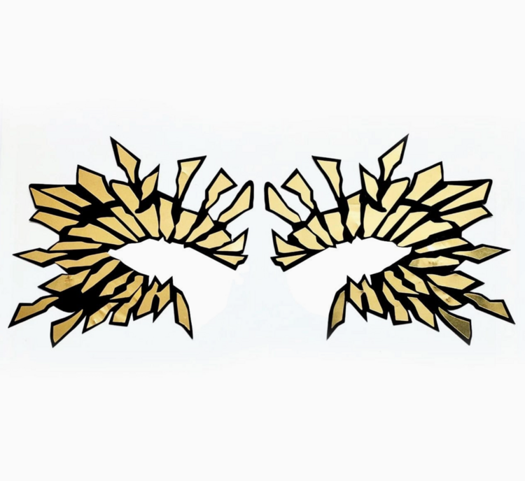 Golden Sunburst Holographic Face Sticker