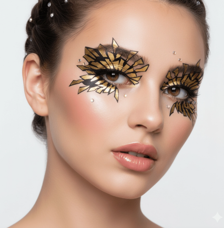 Golden Sunburst Holographic Face Sticker