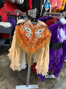 Sweet Magic Moday Beaded Shoulder Shawl w/Fringe Orange Combo
