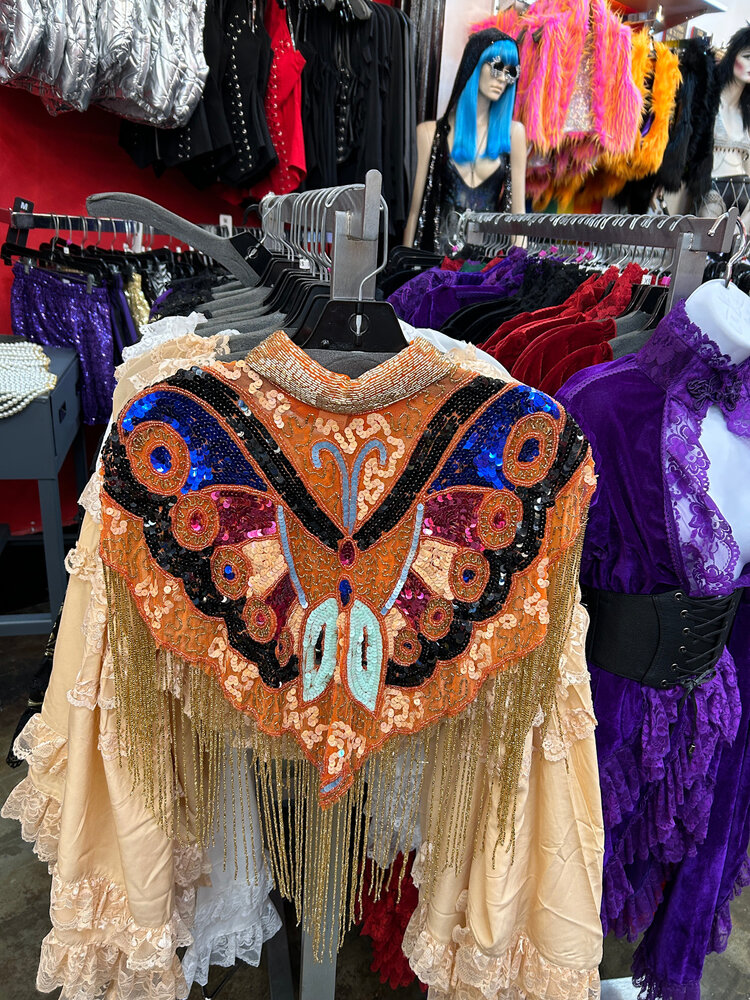 Sweet Magic Moday Beaded Shoulder Shawl w/Fringe Orange Combo