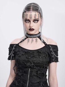Distressed Safety Pin Head Chain