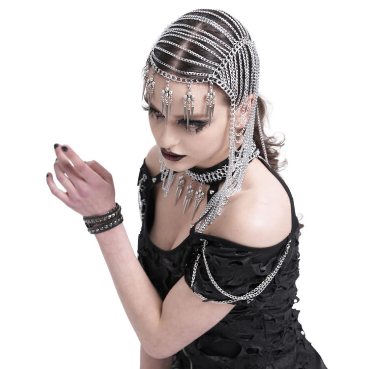 Distressed Safety Pin Head Chain